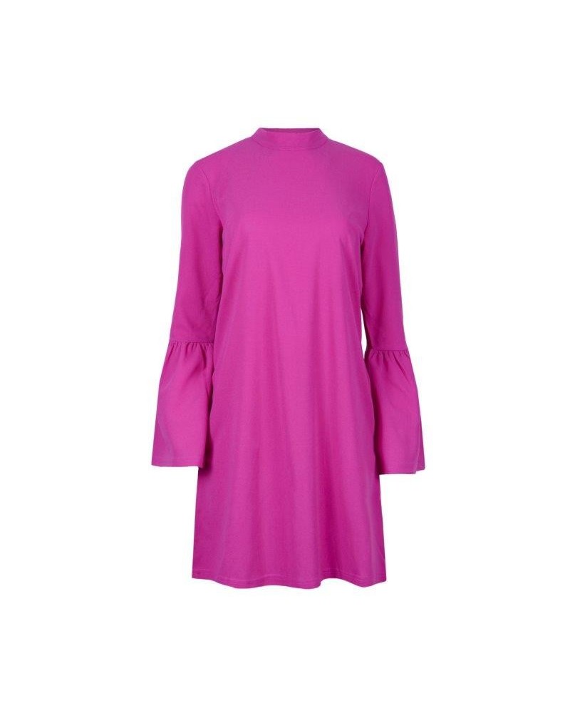 Vestido de invierno en colores vivos. Cuello Perkings. Ropa Mujer.